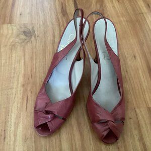 Women's Pink Leather Heels